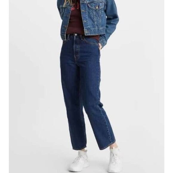 Levi's NEW Ribcage Teen  Jeans, Straight Ankle Dark Wash - Picture 1 of 10